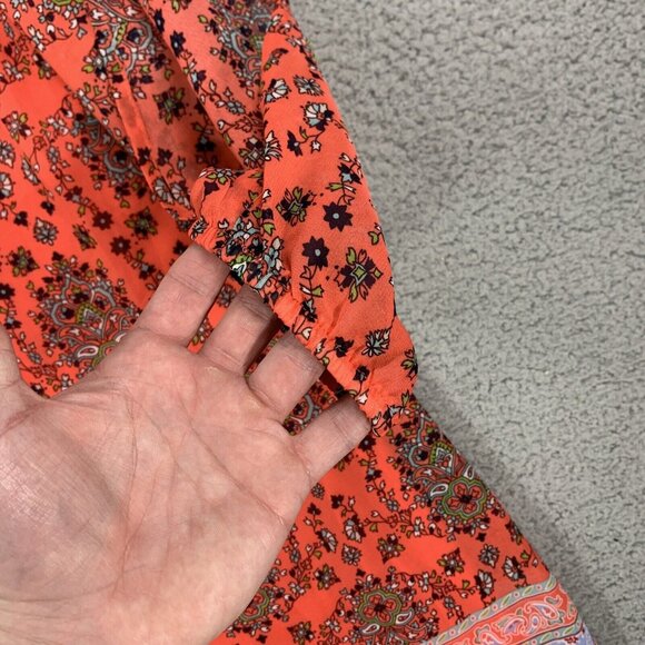 Speechless Women’s Blouse Shirt Top Size XL Peasant Boho Top Mix Print L/S - Picture 7 of 13